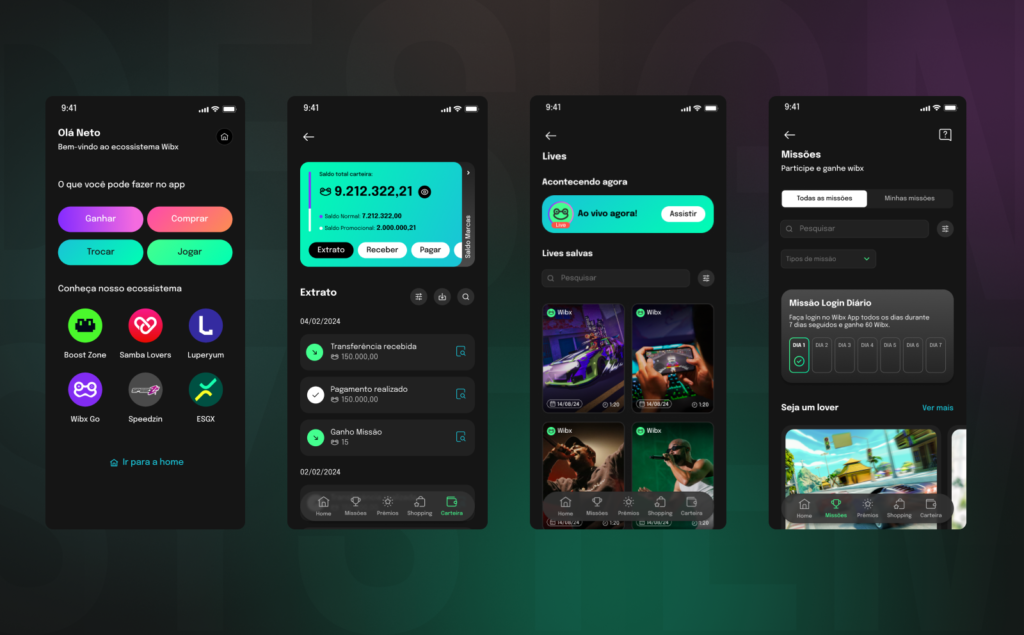 telas novo app